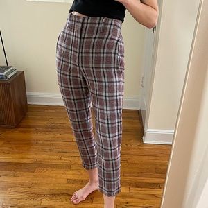 Isabel Marant Etoile Plaid Checked Linen Trousers